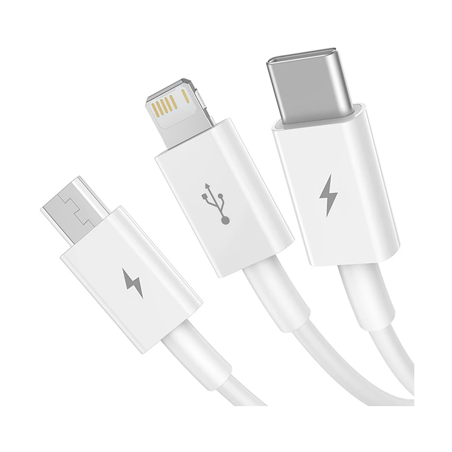 Baseus Superior Series 3-in-1 Micro, Lightning & Type-C Cable White