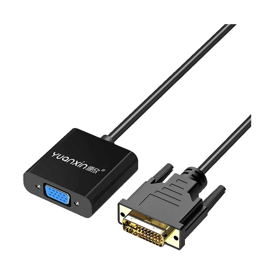 Yuanxin X-3220 DVI-D Male to VGA Female Black Converter