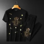 Men's Mesh Jersey T-Shirt and Trouser Combo with Screen Print