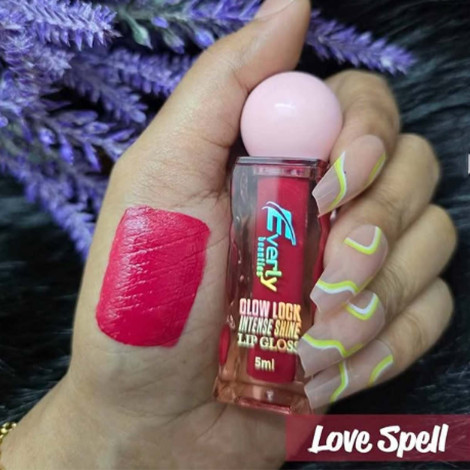 Everly Beauties Glow Lock Intense Shine Lip Gloss - Love Spell (China)