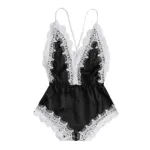 Women's Silk Satin Night Suit with Lace Work, Free Size