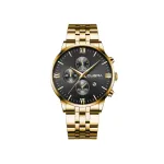 CUENA 6008 Stainless Steel chronograph Analog luminous Men’s Watch- Gold Black