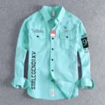 Men's Semi-Fit Cotton Shirt with Print, Sizes M, L and XL
