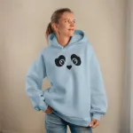 Premium Comfortable Printed Ladies Winter Hoodie ( Lite Blue )