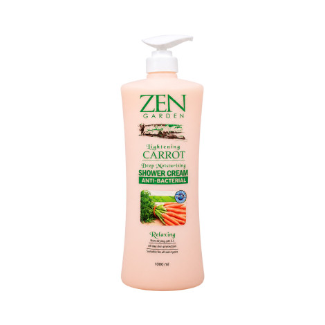 Zen Garden Lightening Carrot Deep Moisturising  Relaxing Shower Cream 1000ml (Malaysia)