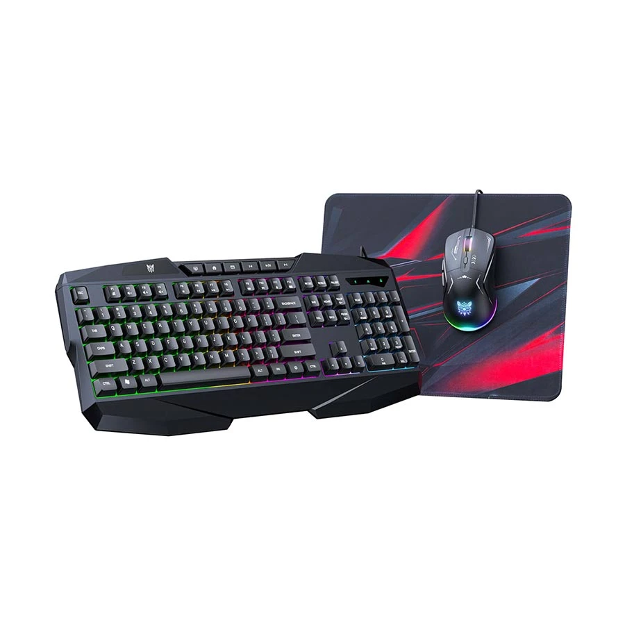 Onikuma TZ3006 Wired Gaming Keyboard, Mouse & Mouse Pad Combo Black