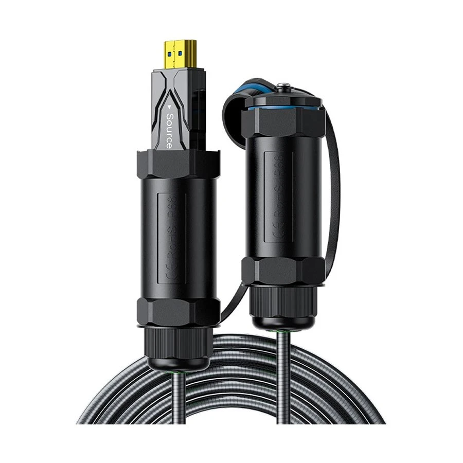 Dtech DT-HF8010KF HDMI 2.1 8K Optical Fiber Cable, 10 Meter, Grey