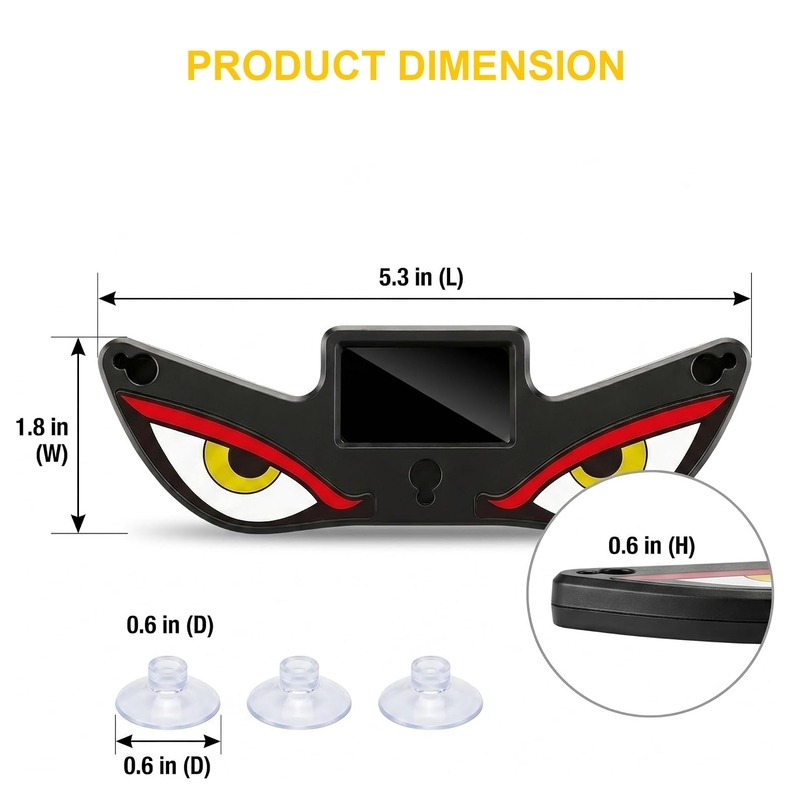 Solar Devil Eyes LED Car/Bike Window Light with Motion Sensor & USB-C Charging
