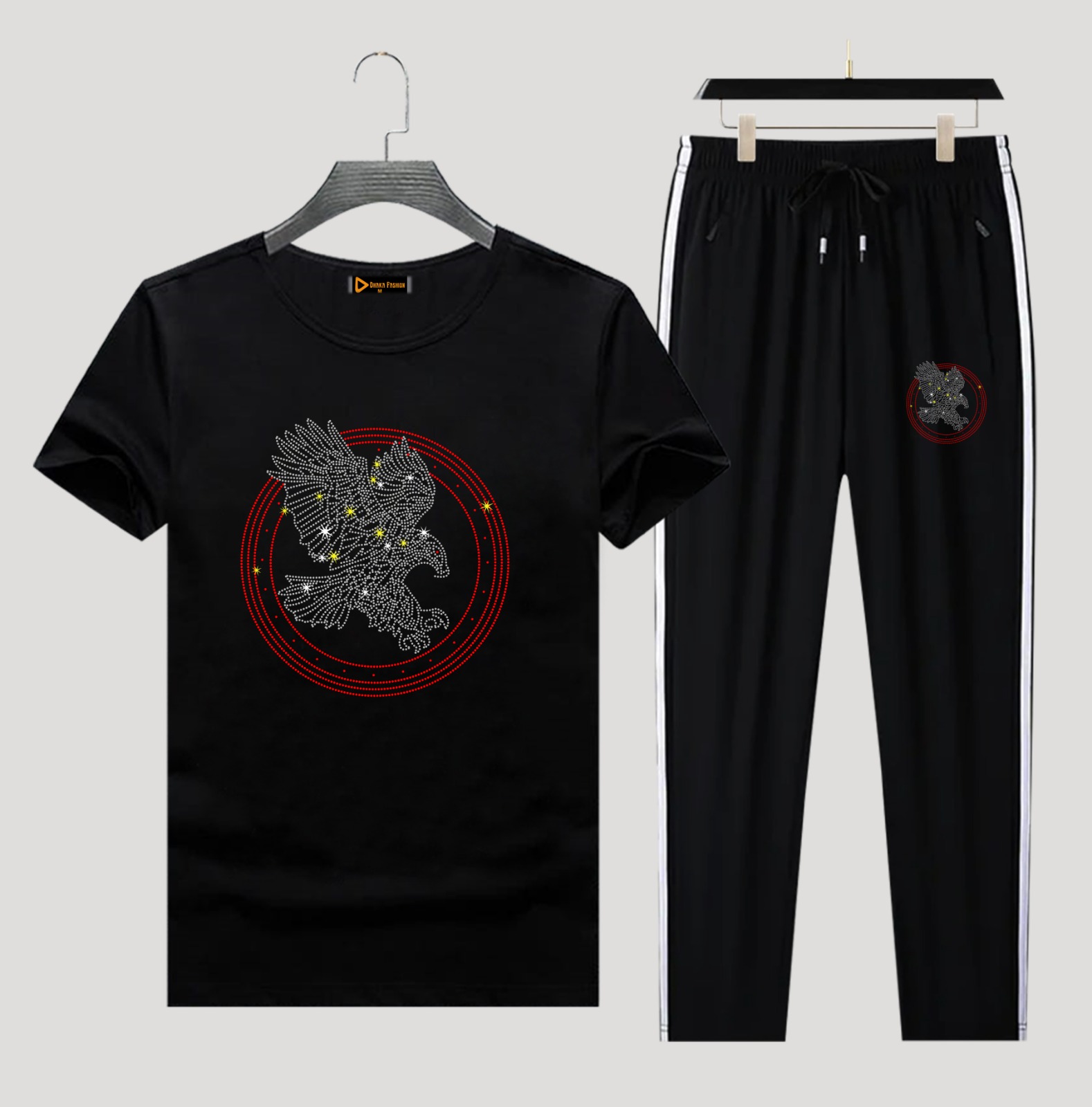 Men's Pure Cotton T-Shirt and Trouser Two-Piece Combo, 6 Colours