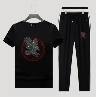 Men's Pure Cotton T-Shirt and Trouser Two-Piece Combo, 6 Colours