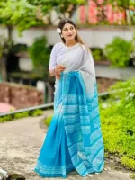 Chanderi Silk Multi-Colour Digital Print Saree, 5 Colours