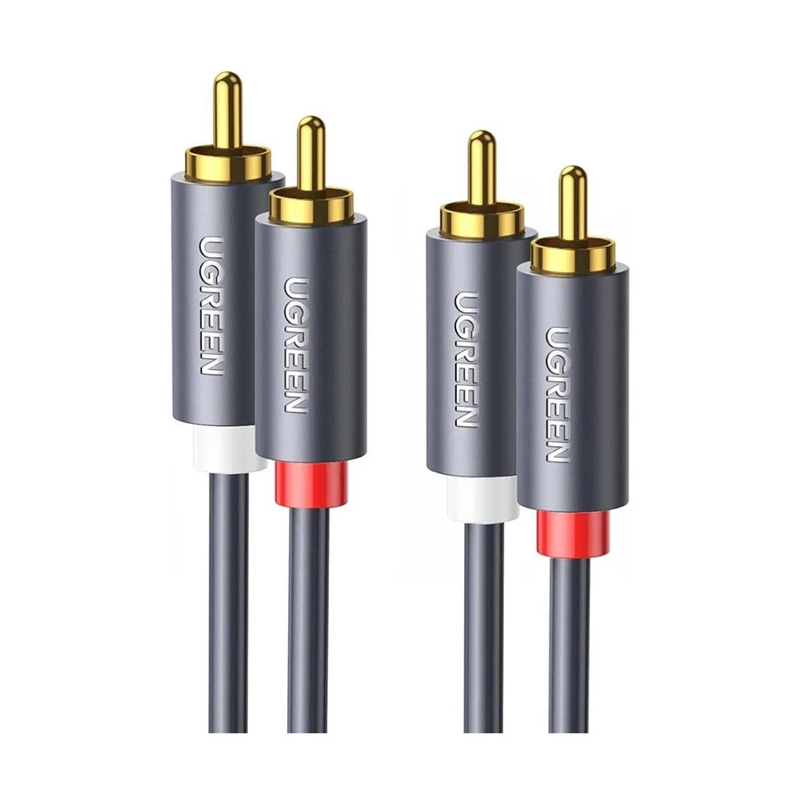 UGREEN AV104 (10518) 2RCA Male to Male, 2 Meter, Black Audio Cable