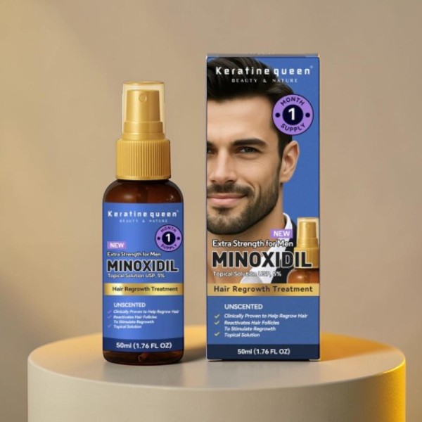 Keratin Queen  Extra Strength For Men Minoxidil Hair Regrowth Treatment 50ml (UK)