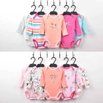 Redkite Baby Romper 5-Piece Pack Cotton Envelope Collar Long Sleeve Triangle Romper baby romper