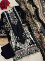 Women's Lace Work Digital Print Readymade Three Piece, 3 Colours