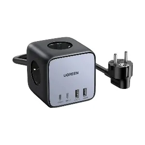 Ugreen DigiNest Cube CD268 Dual USB 65W GaN Black Desktop Charging Station  (2 Pin, EU)