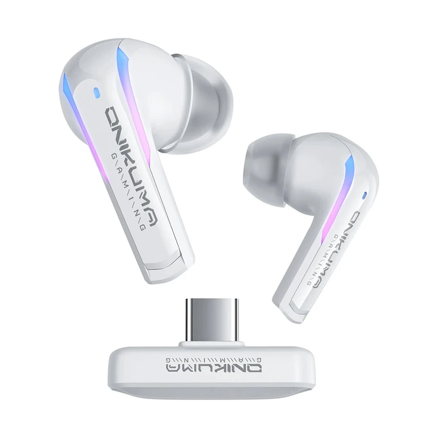 Onikuma T27 ENC 2.4G Wireless Gaming Earbuds White
