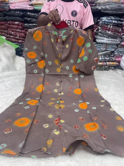 Women's Batik Kurti in Voile, Free Size, 42 Inch Long