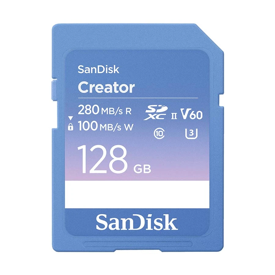 SanDisk Creator 128GB SDXC UHS-II U3 Class 10 V60 Memory Card