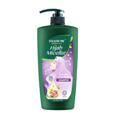 Follow Me Green Tea Hijab Micellar Hair Fall Solution Shampoo 650ml (Malaysia)