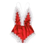Women's Silk Satin Night Suit with Lace Work, Free Size