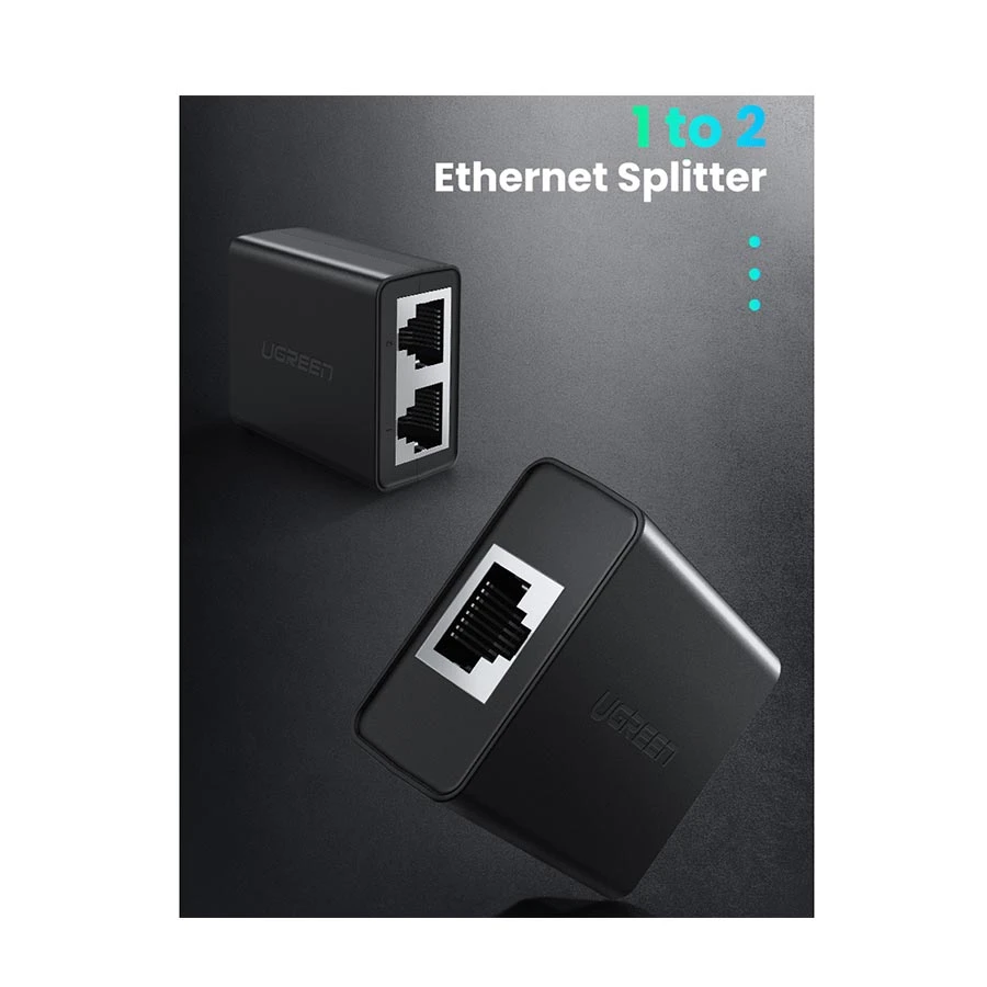 UGREEN CM210 (50923) RJ45 1 In 2 Out Ethernet Splitter Black (2 Pack)