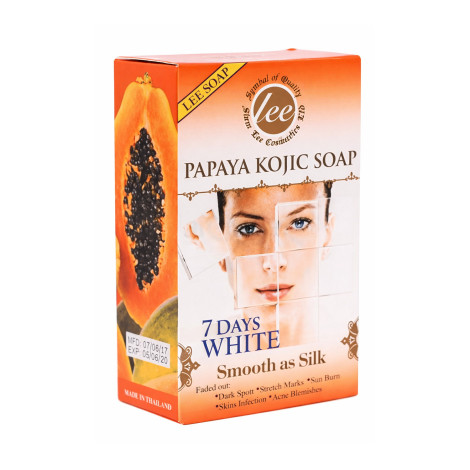 Lee 7 Days White Smooth As Silk Papaya Kojic Soap 160g (Thailand)