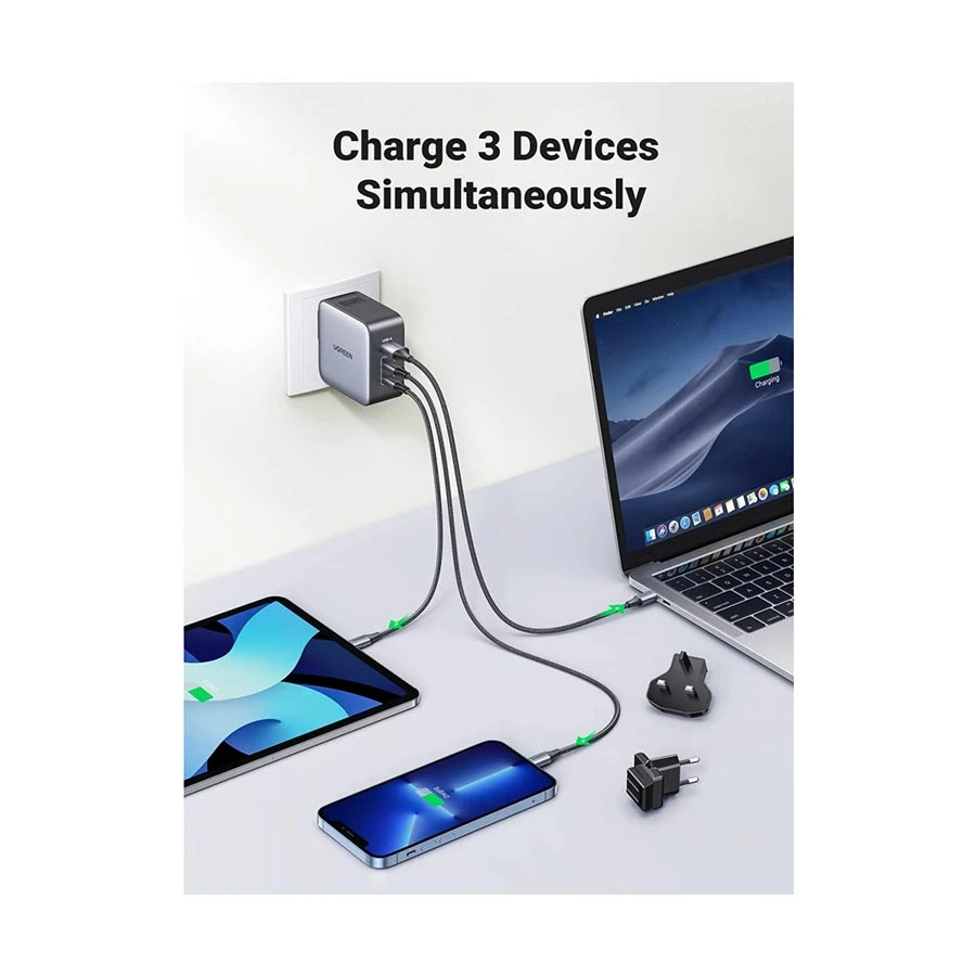 UGREEN CD296 65W GaN PD Dual USB-C & USB Charger Black