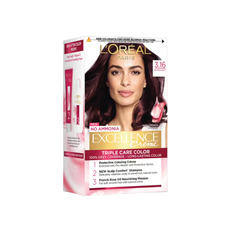 Loreal Excellence Creme Hair Color - 3.16 Burgundy (India)