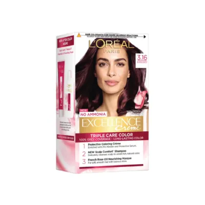 Loreal Excellence Creme Hair Color - 3.16 Burgundy (India)