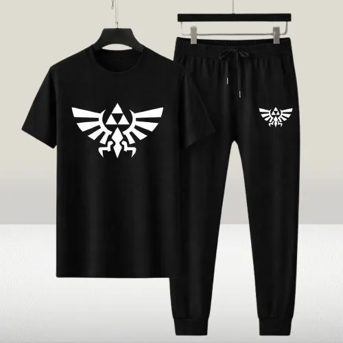 Men's Mesh Fabric T-Shirt and Full Pant Set, 4 Colours