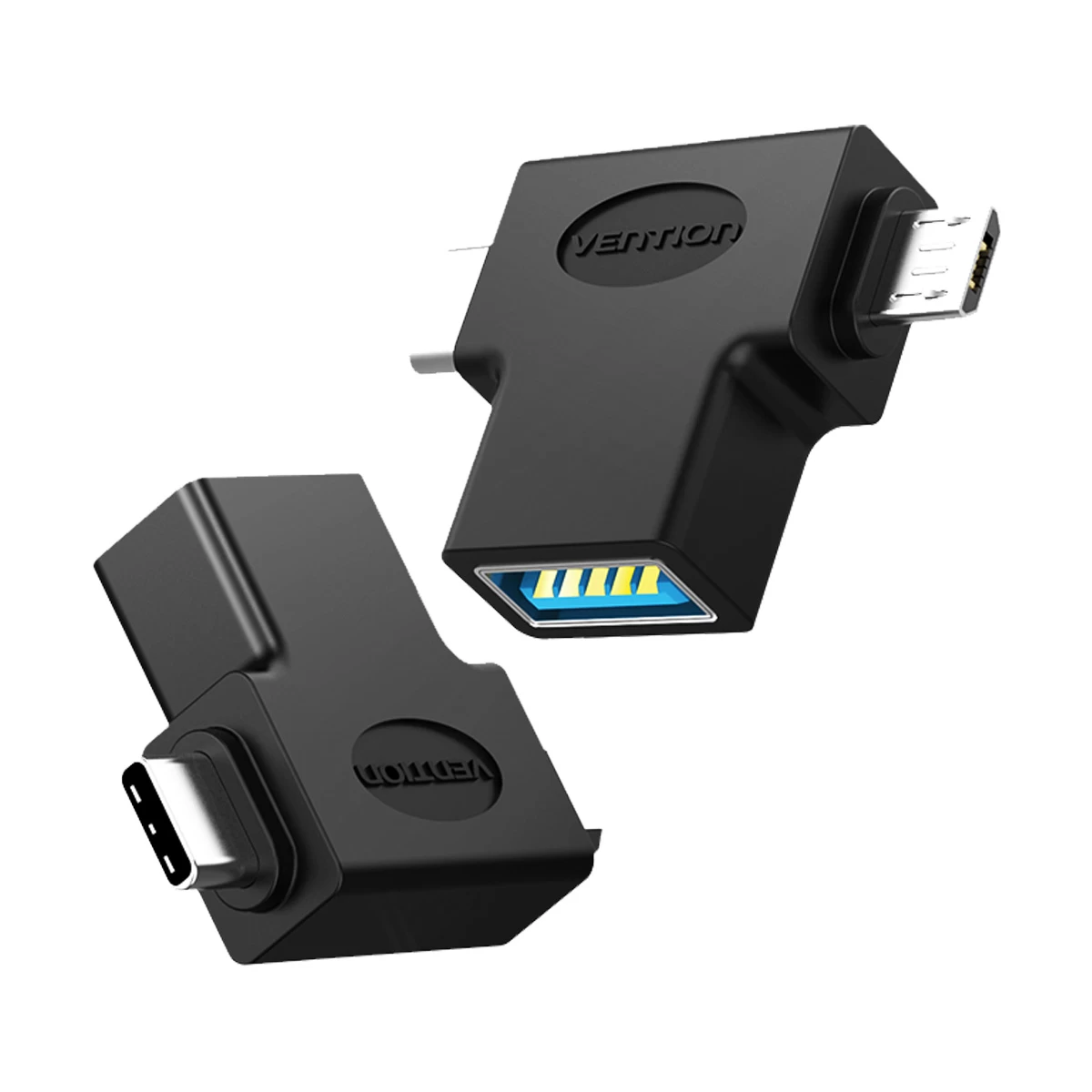 Vention CDIB0 Type-C & Micro USB Male to USB Female Black Converter