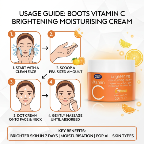 Boots Vitamin C Brightening Moisturising Cream 50 ml (Thailand)