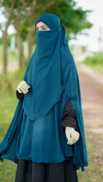 Readymade Khimar Hijab in Cherry Fabric, Free Size