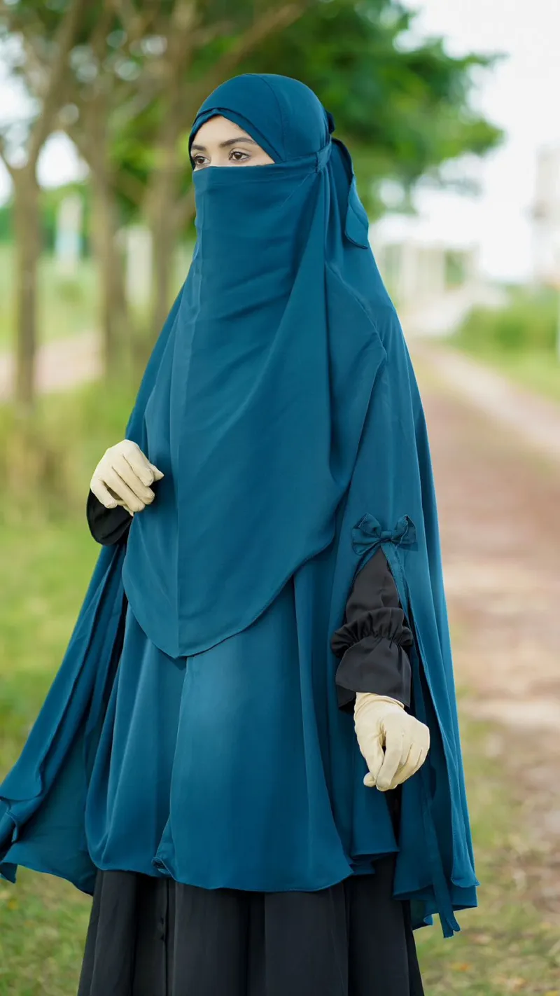 Readymade Khimar Hijab in Cherry Fabric, Free Size