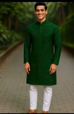 Men's Micro Fabric Panjabi with Colour-Matched Buttons