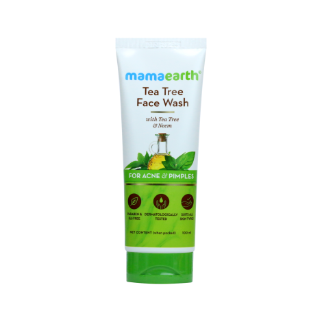 Mama Earth Tea Tree Face Wash For Acne & Pimples 100ml (India)