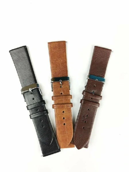 22mm Leather Strap for Smartwatch – Black Color