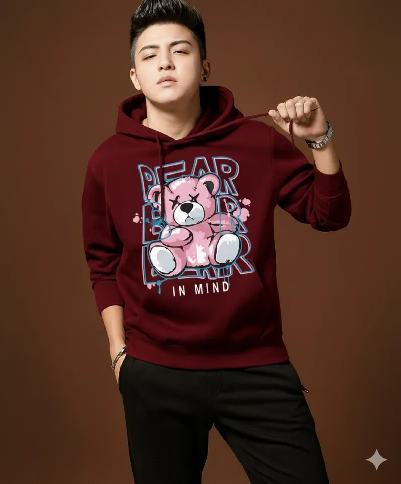 Unisex Drop Shoulder Hoodie, Pure Cotton 280 GSM, DTF Print