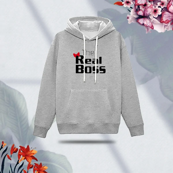 Premium Comfortable (The Real Boss-Gray) Ladies winter hoodie