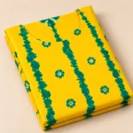 Unstitched Premium Tie-Dye & Batik Printed Cotton Three-Piece Suit - Bright Yellow & Green