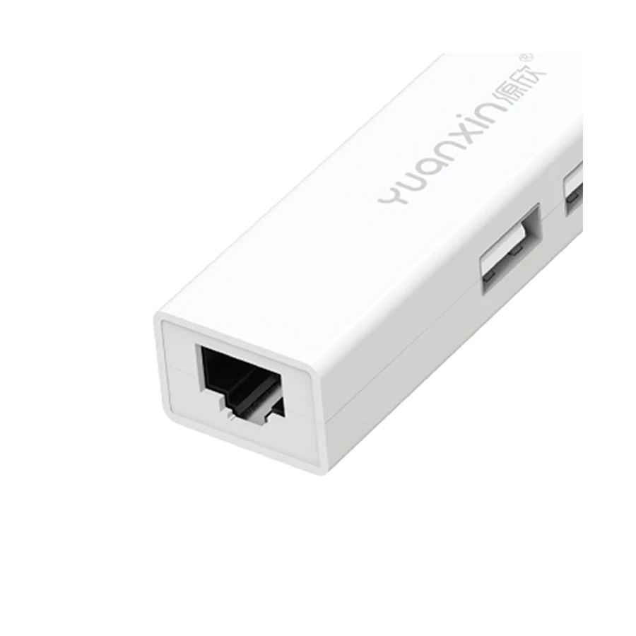Yuanxin X-2562T Type-C to Tri USB & 10/100 LAN Hub White