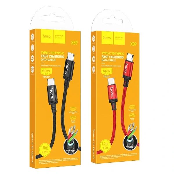 Hoco X89 Wind Type-C to Type-C 60W Charging Data Cable