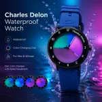Charles Delon waterproof Dial Colour Changing Watch For Him & Her (blue)