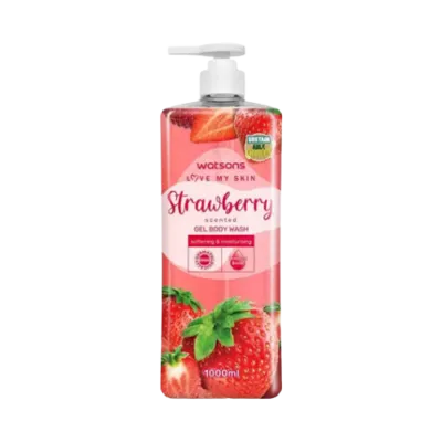 Watsons Love My Skin Strawberry Scented Gel Body Wash 1000ml (Malaysia)