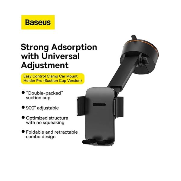 Baseus SUYK020001 Easy Control Clamp Car Mount Pro Black Phone Holder