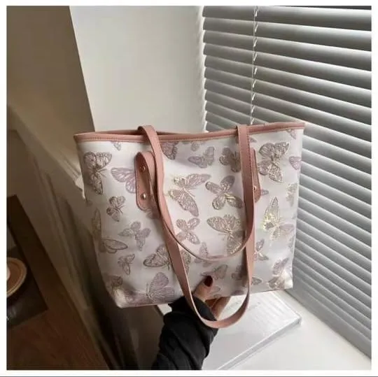 Ladies Butterfly Printed Tote Bag, 6 Colours