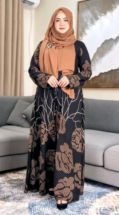 Jayma Digital Print Borka without Hijab, Sizes 50 to 56