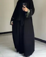 Arabian Cherry Fabric Gown Borka with Hijab, 3 Colours