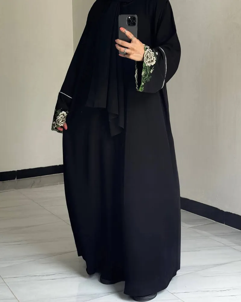 Arabian Cherry Fabric Gown Borka with Hijab, 3 Colours